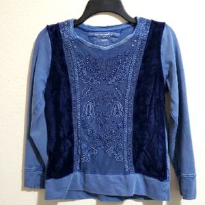 Women's Blue Embroidered Top